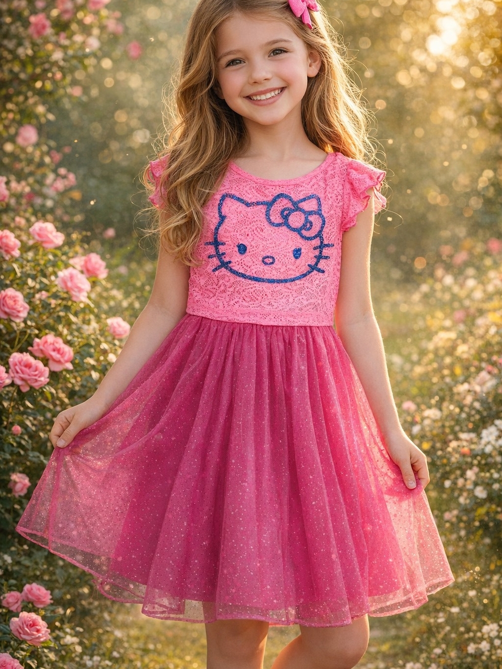 Girls L 10/12 Lot of 3 Dresses Pink Purple Tulle Tutu Hello Kitty Ballerina NWT - Picture 7 of 15